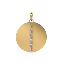 Load image into Gallery viewer, 14K Solid Italian Gold High Polished Diamond Charm Pendant, Baguette Diamonds, Shiny, High Polish, Yellow Gold, Stunning Diamond Charm - Jalvi &amp; Co.