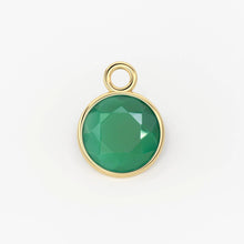 Load image into Gallery viewer, 14k Solid Yellow Gold 4,5,6mm Natural Green Onyx Charm Pendant - Jalvi &amp; Co.