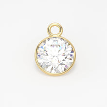 Load image into Gallery viewer, 14k Solid Yellow Gold 4mm Brilliant Round Diamond Charm Pendant - Jalvi &amp; Co.