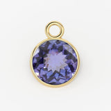 Tanzanite 14k Solid Gold Charm 4,5,6mm Natural Blue Gemstone Pendant 2pc