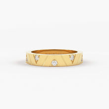 Load image into Gallery viewer, 14k Unique Diamond Full Eternity Ring / Diamond Triangle Eternity Ring in 14k, 18k Yellow, Rose, White Gold / Stacking Weddding Band - Jalvi &amp; Co.