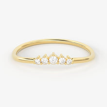 Load image into Gallery viewer, 14k Yellow Gold Diamond Ring / Diamond Prong Ring / Prong Setting Diamond Ring / Tiara Ring in 14k Gold / Tiara Ring - Jalvi &amp; Co.