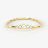 14k Yellow Gold Diamond Ring / Diamond Prong Ring / Prong Setting Diamond Ring / Tiara Ring in 14k Gold / Tiara Ring