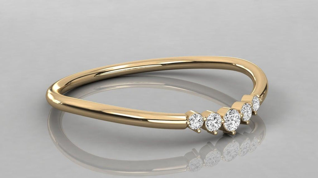 14k Yellow Gold Diamond Ring / Diamond Prong Ring / Prong Setting Diamond Ring / Tiara Ring in 14k Gold / Tiara Ring - Jalvi & Co.
