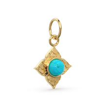 Load image into Gallery viewer, 14k Yellow Solid Gold Fire Australian Opal Charm Pendant Bezel Jewelry Finding / Antique Tribal Style - Jalvi &amp; Co.