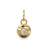 14K/18K Solid Gold Natural Diamond Ball Pendant, Dainty Small Necklace Charm, Brilliant Cut Round Diamond Pendant Charm, Gift for Her