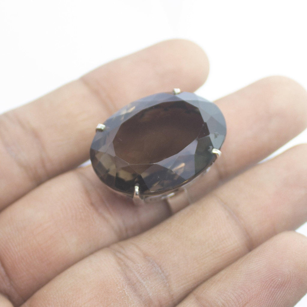 15.8g, Handmade Natural Smoky Quartz 925 Sterling Silver Ring - Jalvi & Co.