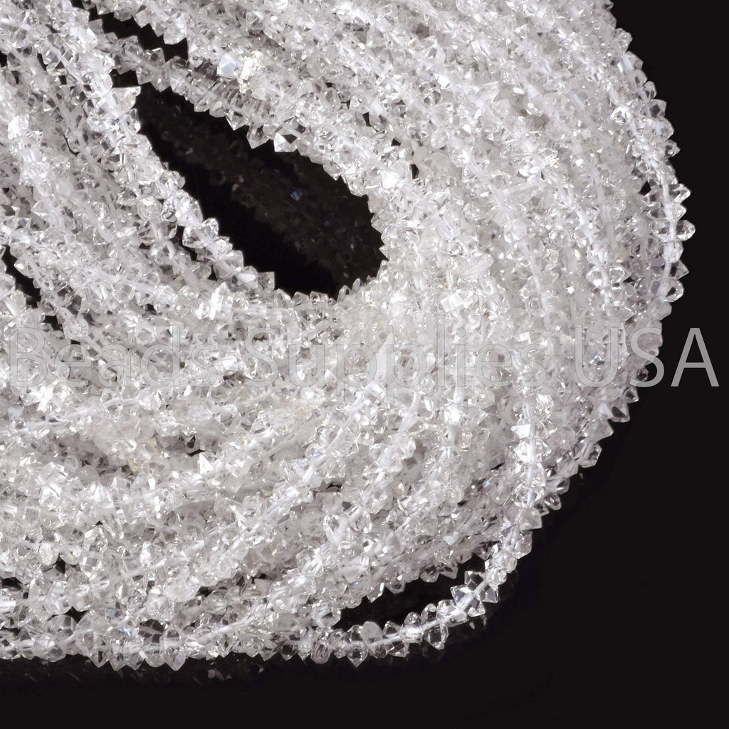 15" Full Strand, Herkimer Diamond Quartz Chips Shape Gemstone Beads, Herkimer Quartz Beads, 3-4mm - Jalvi & Co.