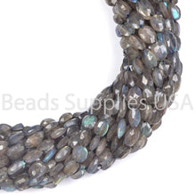 Load image into Gallery viewer, 15&quot; Full Strand, Labradorite Faceted Oval Shape Gemstone Beads, Labradorite Beads, 8-9mm - Jalvi &amp; Co.