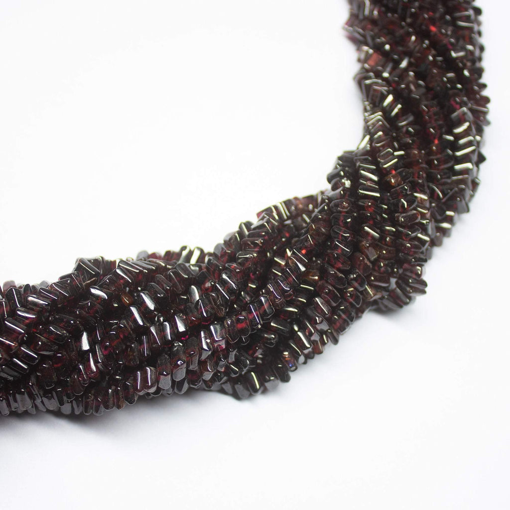 15" Full Strand, Red Garnet Smooth Heishi Shape Gemstone Beads, Garnet Beads, 5mm - Jalvi & Co.