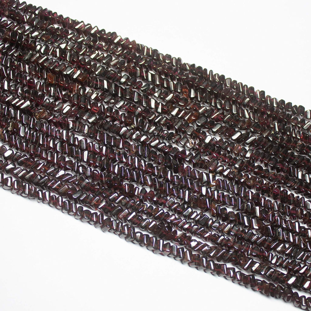 15" Full Strand, Red Garnet Smooth Heishi Shape Gemstone Beads, Garnet Beads, 5mm - Jalvi & Co.