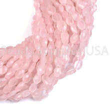 Load image into Gallery viewer, 15&quot; Full Strand, Rose Quartz Faceted Oval Shape Gemstone Beads, Quartz Beads, Natural Oval Beads, 7-8mm - Jalvi &amp; Co.