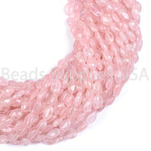 Load image into Gallery viewer, 15&quot; Full Strand, Rose Quartz Smooth Oval Shape Gemstone Beads, Quartz Beads, 7-9mm - Jalvi &amp; Co.