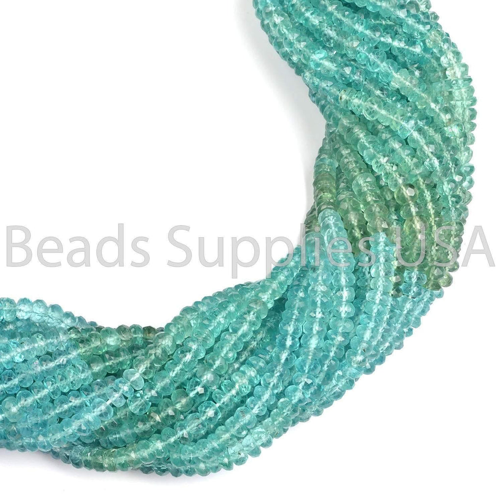 15" Full Strand, Shaded Apatite Faceted Rondelle Shape Gemstone Beads, Apatite Beads, 4.5-5.5mm - Jalvi & Co.