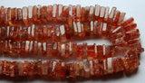 15 Inch Strand, Super Finest-Quality-Sunstone Square Heishi Cut Beads, 5-6mm Size