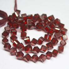 Load image into Gallery viewer, 15 inches, 6mm, Dark Red Zircon Faceted 3D Cube Box Square Beads Strand, Zircon Beads - Jalvi &amp; Co.