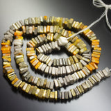 15 Inches, Natural Bumblebee Jasper Smooth Heishi Cut Square Beads Strand, 5-5.5mm Size