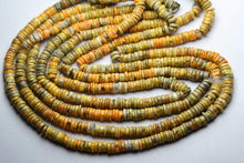 Load image into Gallery viewer, 15 Inches Strand, Natural Bumblebee Jasper Smooth Heishi Wheel Round Gemstone Beads, 5-5.5mm Size - Jalvi &amp; Co.