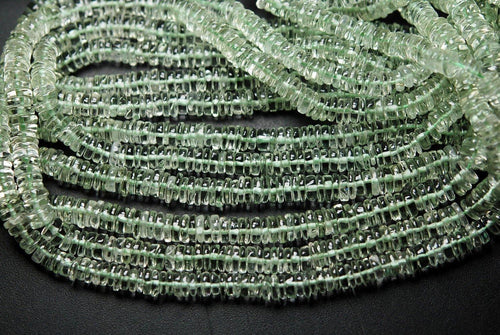 15 Inches Strands, Super Finest, Natural Green Amethyst Smooth Polished Button, 4-4.5mm Large - Jalvi & Co.