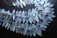 Load image into Gallery viewer, 15 Pcs, Blue Flashy Rainbow Moonstone Smooth Marquise Briolettes 12-16mm Size - Jalvi &amp; Co.