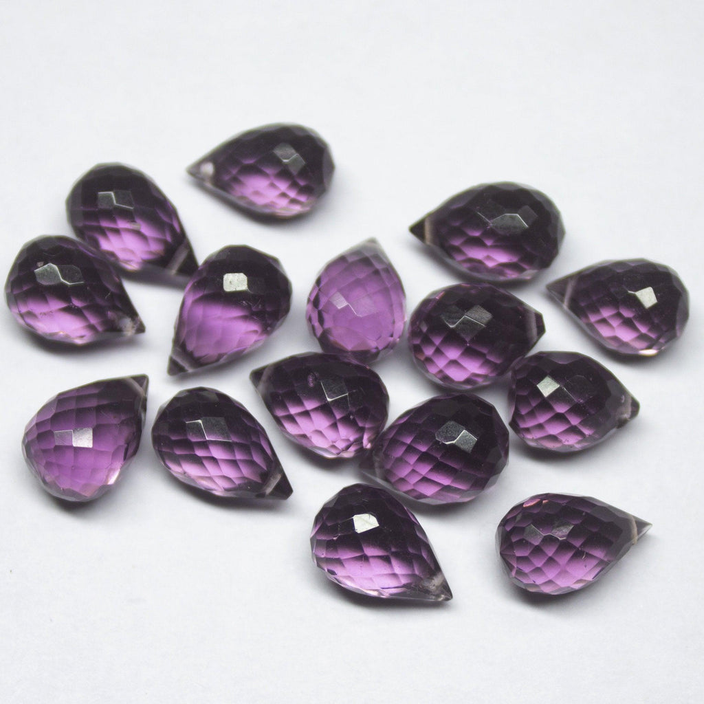 15 Pcs Of ,Super Finest,Kunzite Pink Quartz Micro Faceted Tear Drops Shape Briolettes, 11-10mm Aprx - Jalvi & Co.