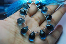 Load image into Gallery viewer, 15 Pieces,London Blue Quartz Faceted Tear Drops Shape Briolettes, 11-12mm - Jalvi &amp; Co.