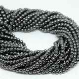 15 strands, Natural Hematite Smooth Round Ball Loose Gemstone Spacer Beads Strand 13