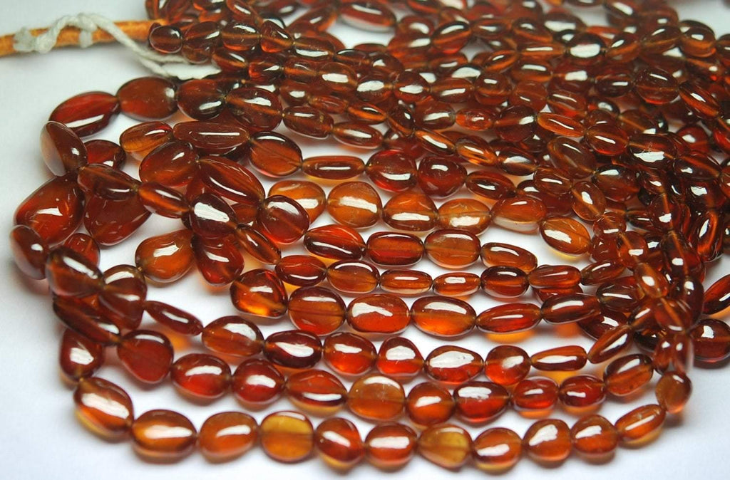 157 Carats, 18 Inches Strands, Super Aaa Quality,Large Orange Hessonite Garnet Smooth Oval Beads, 7-14mm - Jalvi & Co.