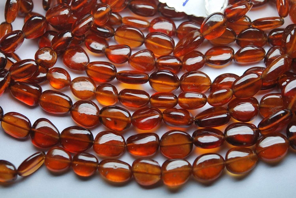 157 Carats, 18 Inches Strands, Super Aaa Quality,Large Orange Hessonite Garnet Smooth Oval Beads, 7-14mm - Jalvi & Co.