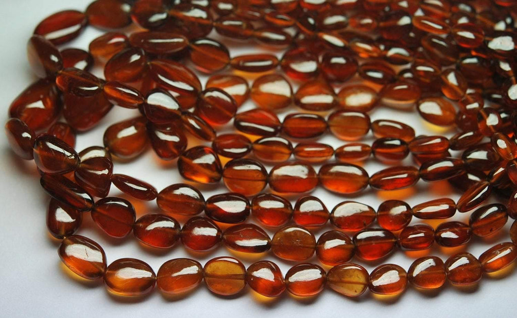 157 Carats, 18 Inches Strands, Super Aaa Quality,Large Orange Hessonite Garnet Smooth Oval Beads, 7-14mm - Jalvi & Co.