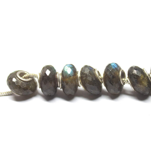 15mm, Natural Labradorite Faceted Rondelle 5mm Large Hole Loose Gemstone Pandora Beads - Jalvi & Co.
