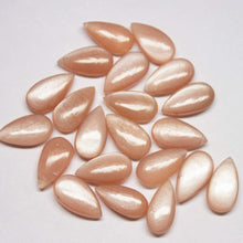 Load image into Gallery viewer, 15x8mm Natural Peach Moonstone Smooth Pear Drops Briolette Beads Jewelry Making 6 Pairs - Jalvi &amp; Co.