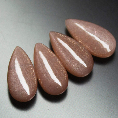 15x8mm Natural Peach Moonstone Smooth Pear Drops Briolette Beads Jewelry Making 6 Pairs - Jalvi & Co.