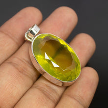 Load image into Gallery viewer, 16.5g, Totally Handmade Natural Lemon Quartz Oval Shape 925 Sterling Silver Bezel Pendant - Jalvi &amp; Co.