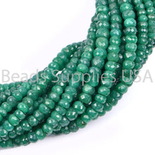 Load image into Gallery viewer, 16&quot; Full Strand, Dyed Emerald Faceted Rondelle Shape Gemstone Beads, Emerald Beads, 3-5mm - Jalvi &amp; Co.