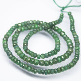 16 inch, 4mm 5mm, Natural Green Emerald Faceted Rondelle Shape Beads, Emerald Bead