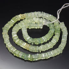 Load image into Gallery viewer, 16 inch, 5mm 5.5mm, Natural Prehnite Smooth Heishi Square Shape Beads, Prehnite Bead - Jalvi &amp; Co.