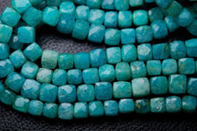 Load image into Gallery viewer, 16 Inch Strand, Finest Quality Amazonite Faceted 3D Box Shape Briolette&#39;s, 7mm Size, - Jalvi &amp; Co.