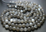 16 Inch Strand-Finest Quality, Natural Grey Moonstone Faceted Round Balls Shape Beads, 7.5-11mm Size