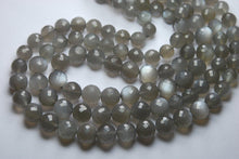 Load image into Gallery viewer, 16 Inch Strand-Finest Quality, Natural Grey Moonstone Faceted Round Balls Shape Beads, 7.5-11mm Size - Jalvi &amp; Co.