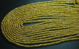 16 Inch Strand, Finest Quality, Natural Yellow Sapphire Micro Faceted Rondelles Beads 2.75-3mm Aprx