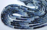 16 Inch Strand, Natural Shaded Blue Sapphire Micro Faceted Beads 4-4.5mm Aprx