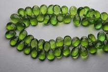 Load image into Gallery viewer, 16 Inch Strand Parrot Green Quartz Pear Shape Briolette, Size 7X10 mm - Jalvi &amp; Co.