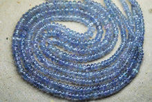 Load image into Gallery viewer, 16 Inch Strand,Super Finest, Super Rare,Tanzanite Smooth Rondells, 3-5mm Size, - Jalvi &amp; Co.