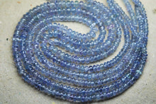 Load image into Gallery viewer, 16 Inch Strand,Super Finest, Super Rare,Tanzanite Smooth Rondells, 3-5mm Size, - Jalvi &amp; Co.