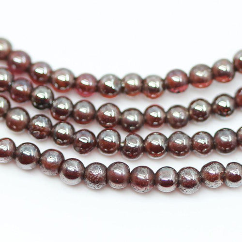 16 inches, 2mm, Natural Mystic Red Garnet Smooth Ball Round Loose Gemstone Beads, Garnet Beads - Jalvi & Co.