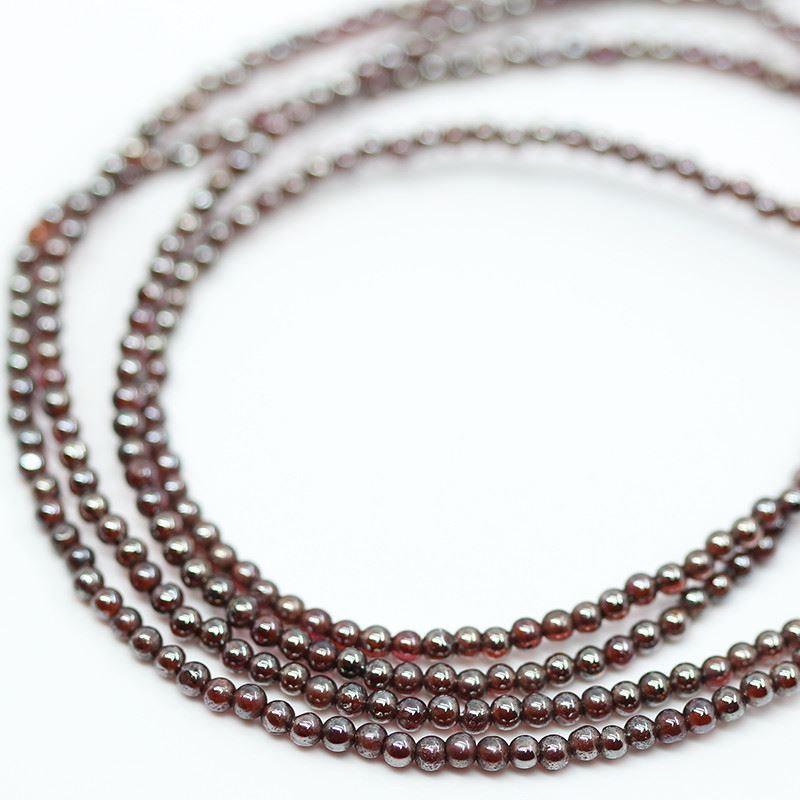 16 inches, 2mm, Natural Mystic Red Garnet Smooth Ball Round Loose Gemstone Beads, Garnet Beads - Jalvi & Co.
