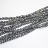 16 inches, 4-4.5mm, Natural Dark Grey Silverite Faceted Rondelle Loose Gemstone Beads