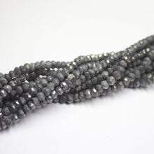 Load image into Gallery viewer, 16 inches, 4-4.5mm, Natural Dark Grey Silverite Faceted Rondelle Loose Gemstone Beads - Jalvi &amp; Co.