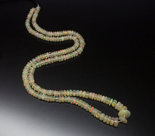 16 inches, 4-9mm, Natural Ethiopian Opal Smooth Rondelle Loose Gemstone Beads - Jalvi & Co.